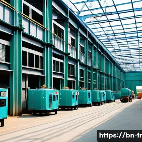 Home 26 그린 수소의 배출가스 감축 효과 - A modern industrial factory scene in Bangladesh using green hydrogen technology: large steel structu...